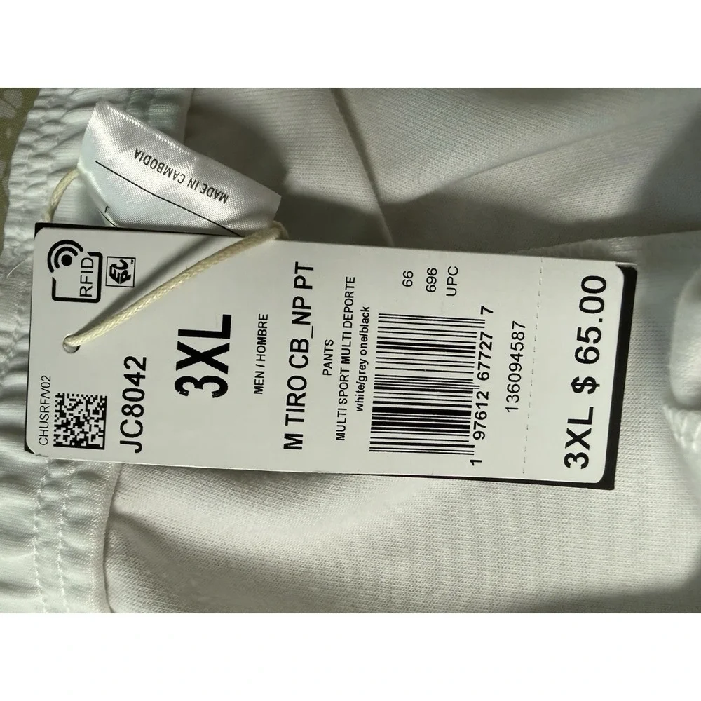 New Adidas Track Pants Mens L White Tiro 3XL TIRI Striped Racing Multi Sport